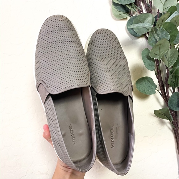 Vince Shoes - •Vince Leather Slip Ons Gray 9.5 GUC